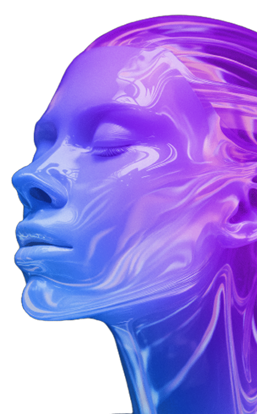 Emmie, Terranoha operational AI, rendered as a fluid iridescent face